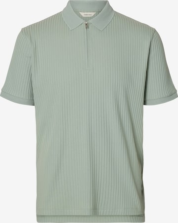 T-Shirt 'SLHFave' SELECTED en vert : devant