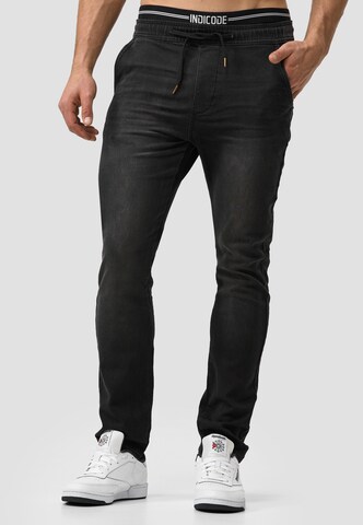 Coupe slim Jean 'Alban' INDICODE JEANS en noir : devant