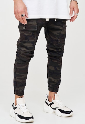 behype Regular Cargo Pants 'B-KOZ' in Brown: front