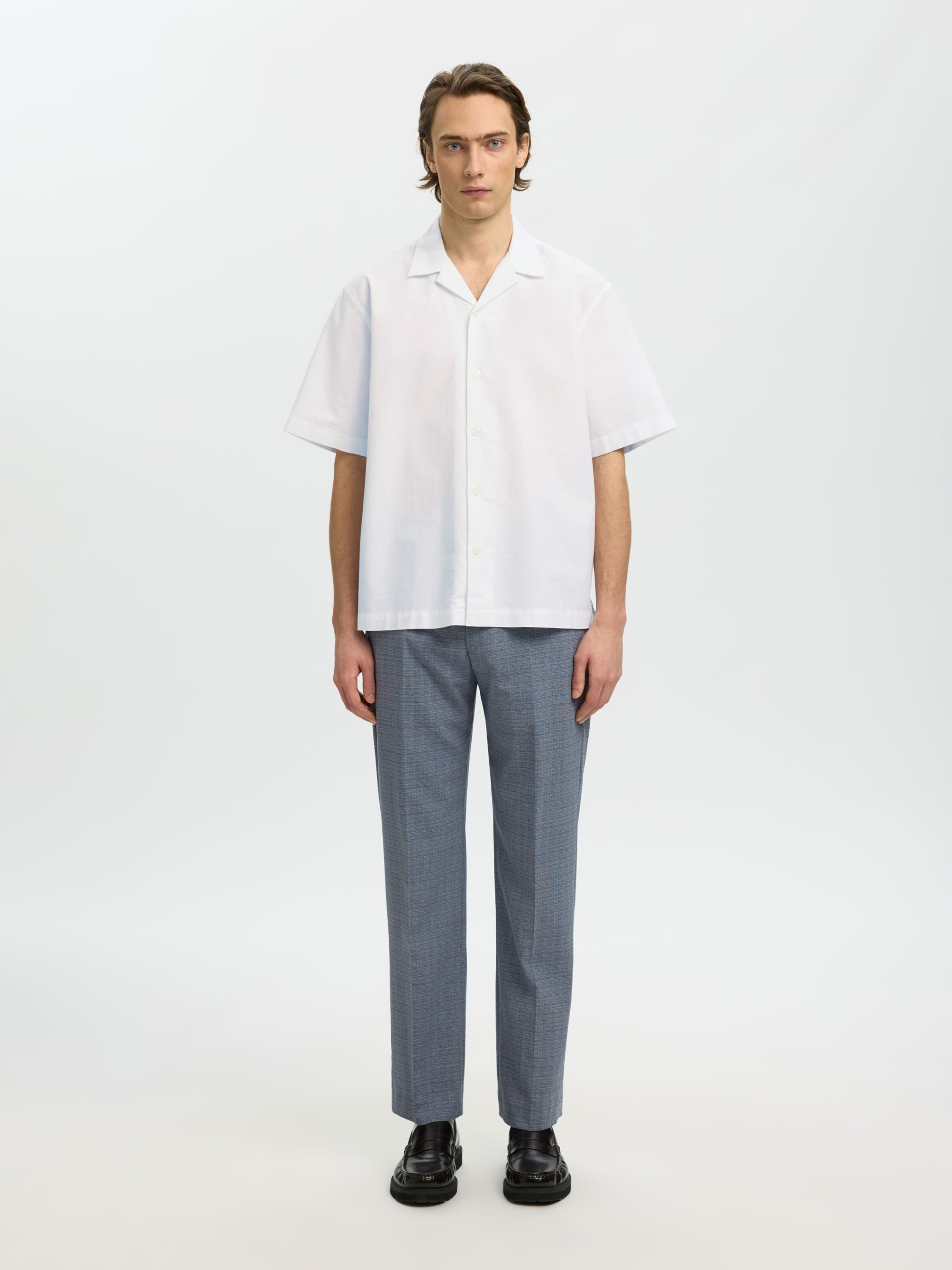 SELECTED - Ajuste regular Camisa en blanco