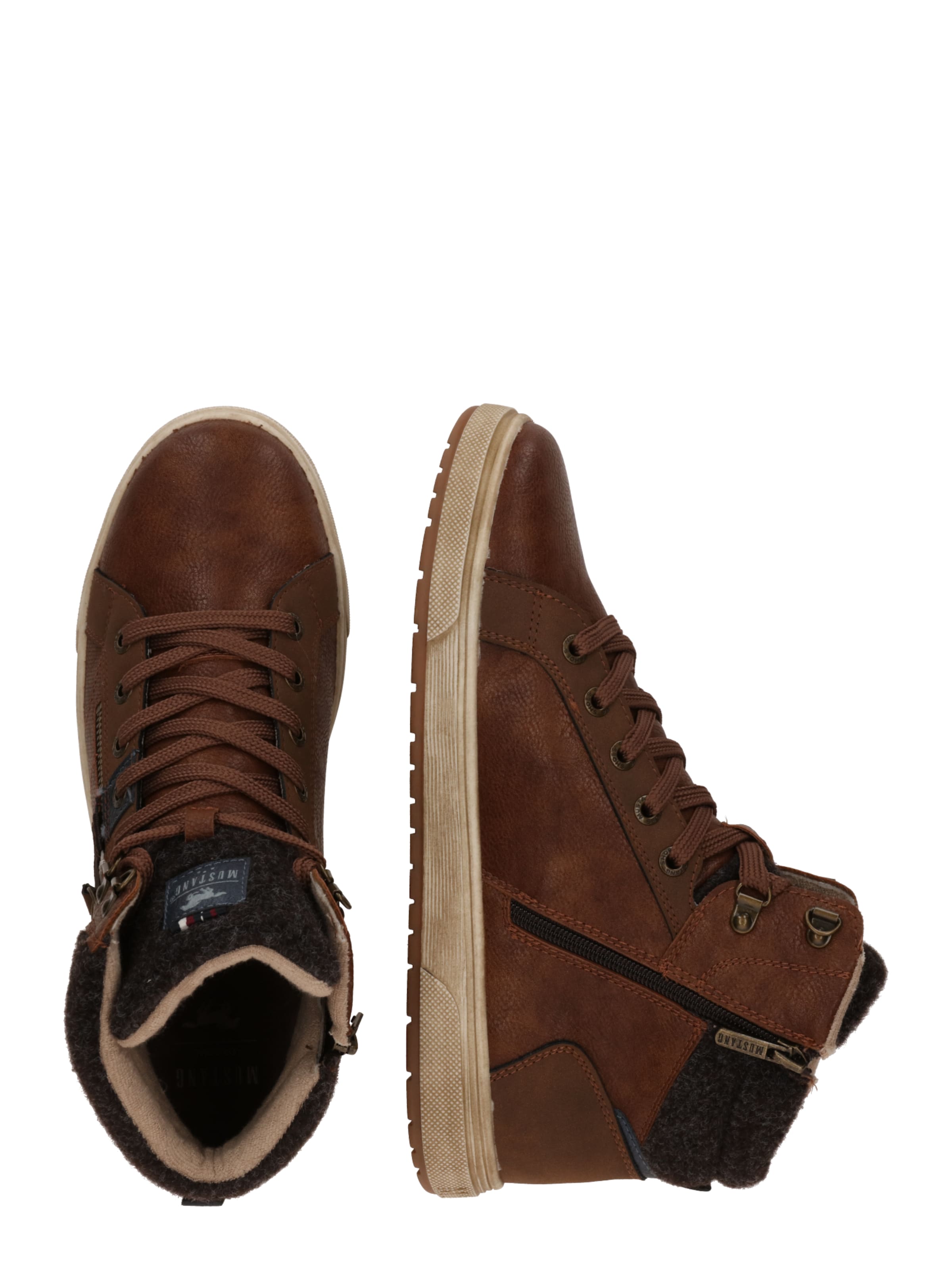 MUSTANG Ботинки на шнуровке в Коричневый