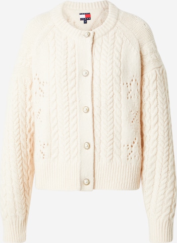 smėlio Tommy Jeans Kardiganas: priekis