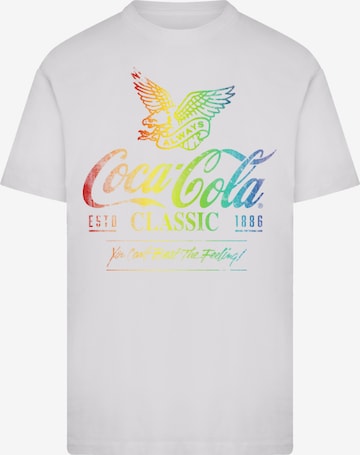 T-Shirt 'Coca Cola Ombre Graphic' F4NT4STIC en blanc : devant