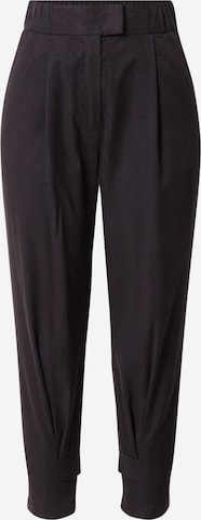 Sisley - Tapered Pantalón plisado en negro: frente