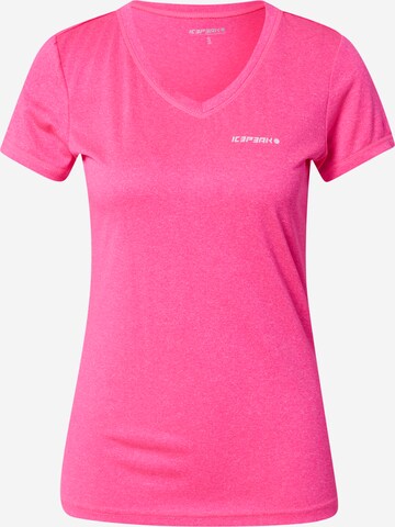 ICEPEAK Λειτουργικό μπλουζάκι 'Beasley' σε ροζ: μπροστά