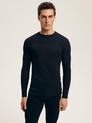 Henderson Shirt 'Baumwoll-Langarmshirt mit Rundhals, BT-104 M' in Zwart