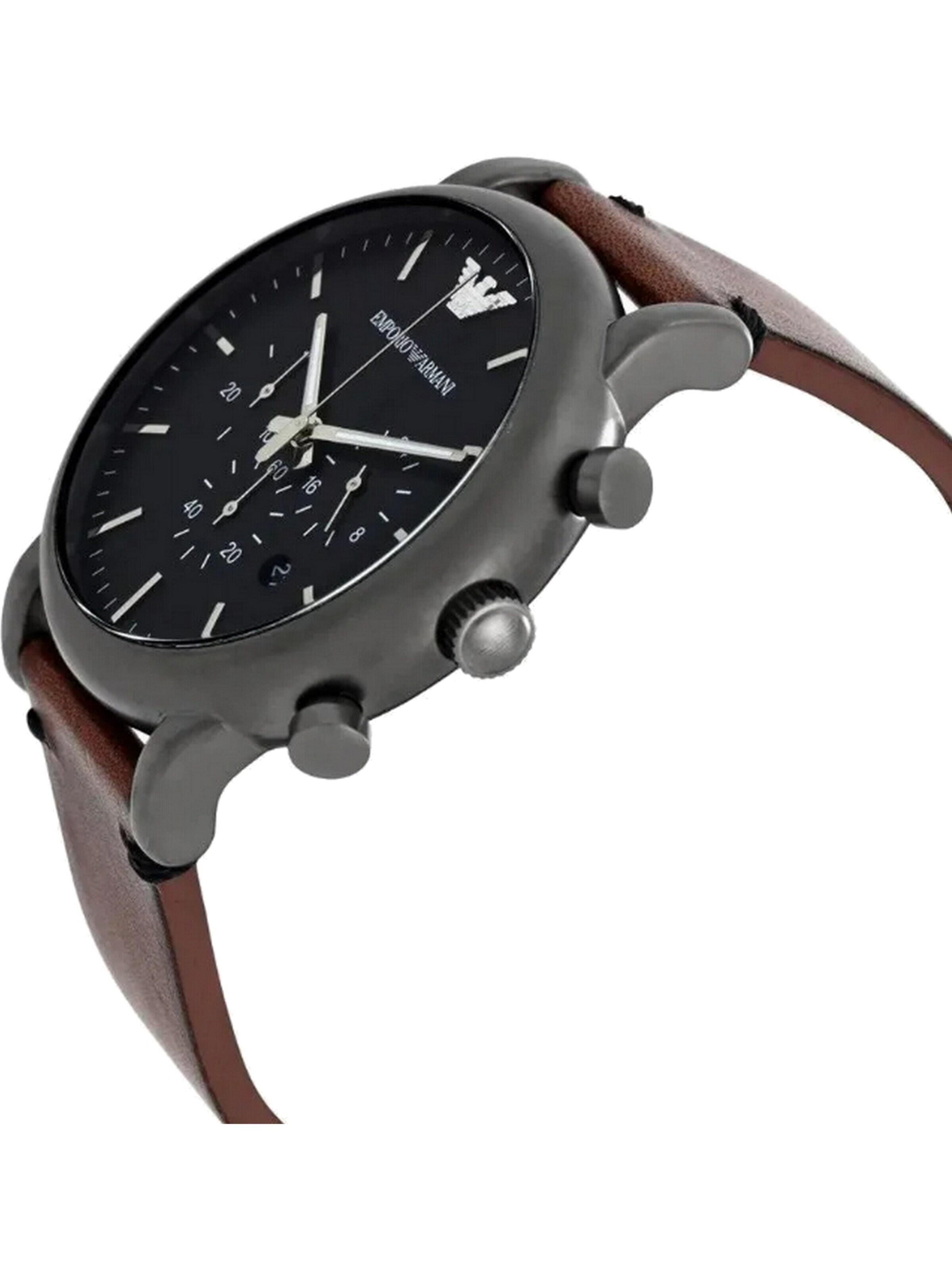 Emporio Armani Analog Watch 'Luigi' in Brown