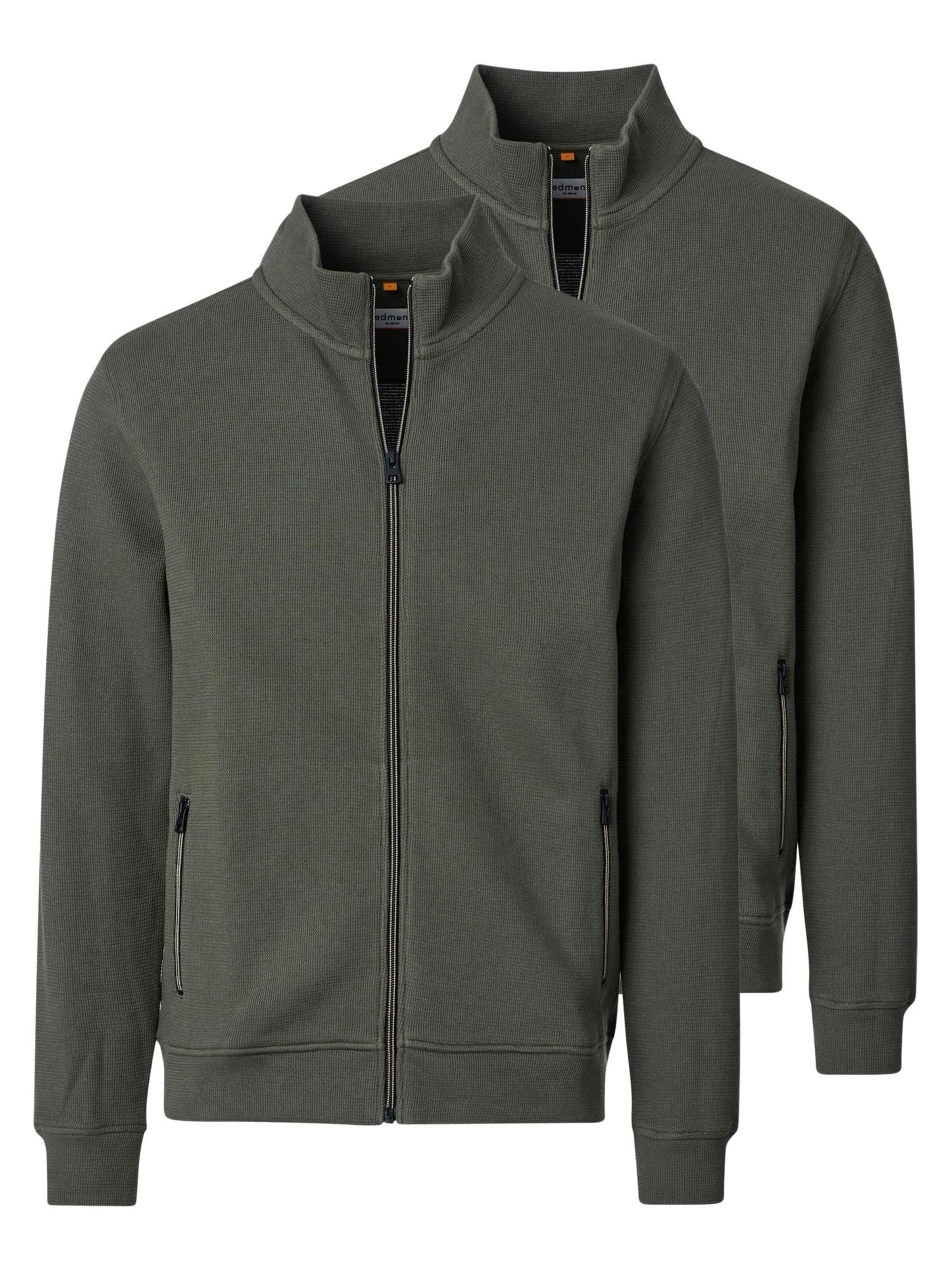 redmond Zip-Up Hoodie 'Basic' in Green: front
