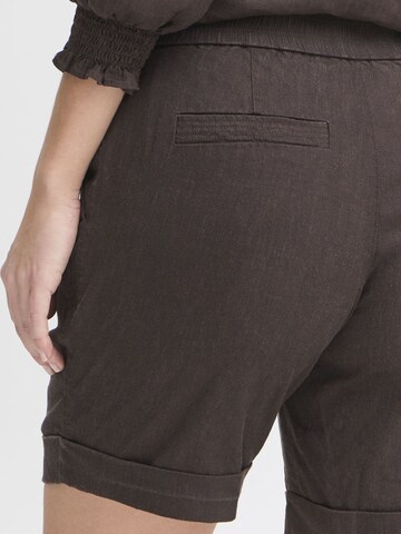 PULZ Jeans Regular Leinenhose ' PZLUCA ' in Braun