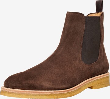 Henry Stevens Chelsea boots 'Marshall CB' in Bruin: voorkant