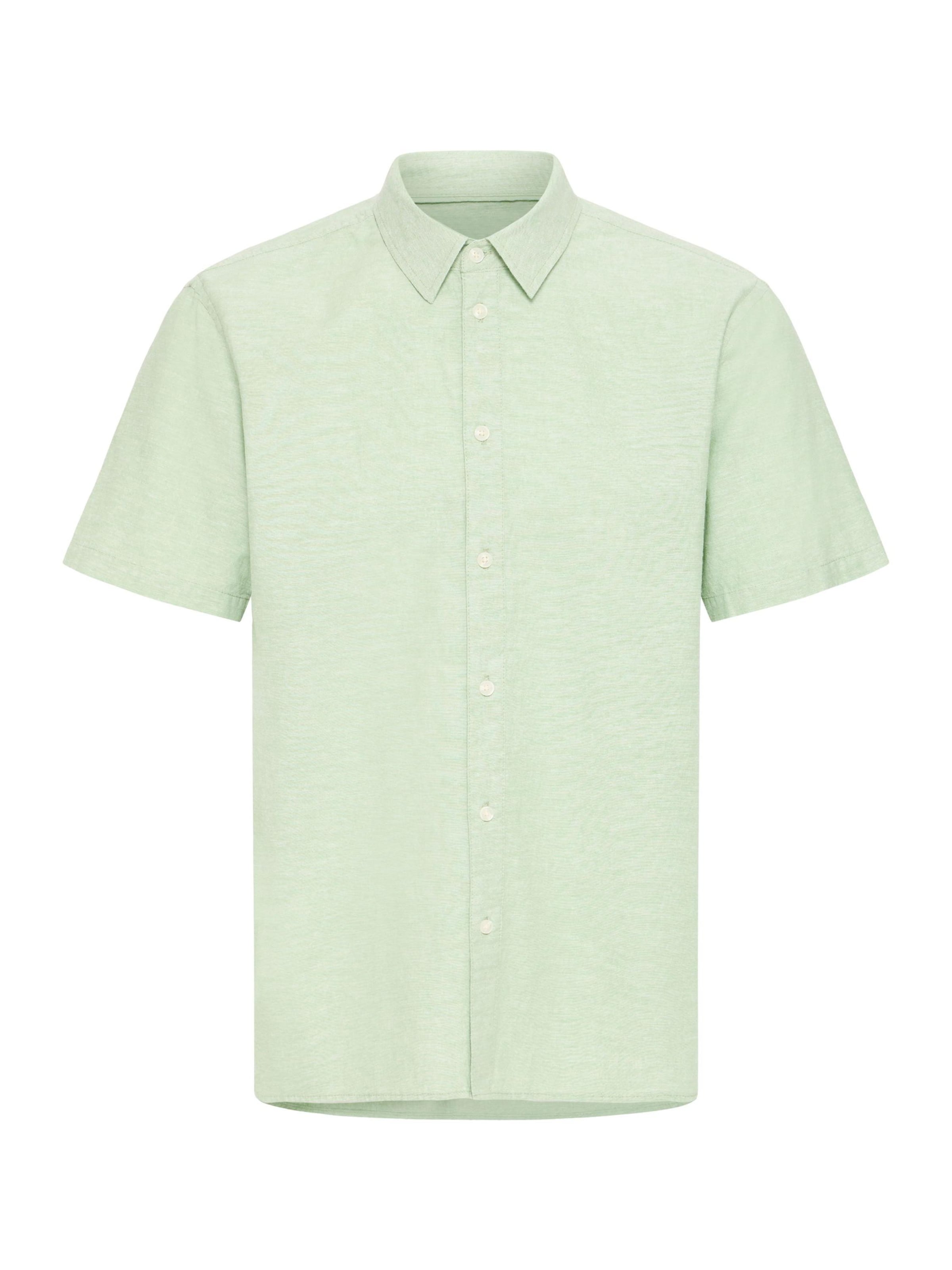 BLEND - Camisa ' BHAban Slub Linen Mix ' en verde: frente