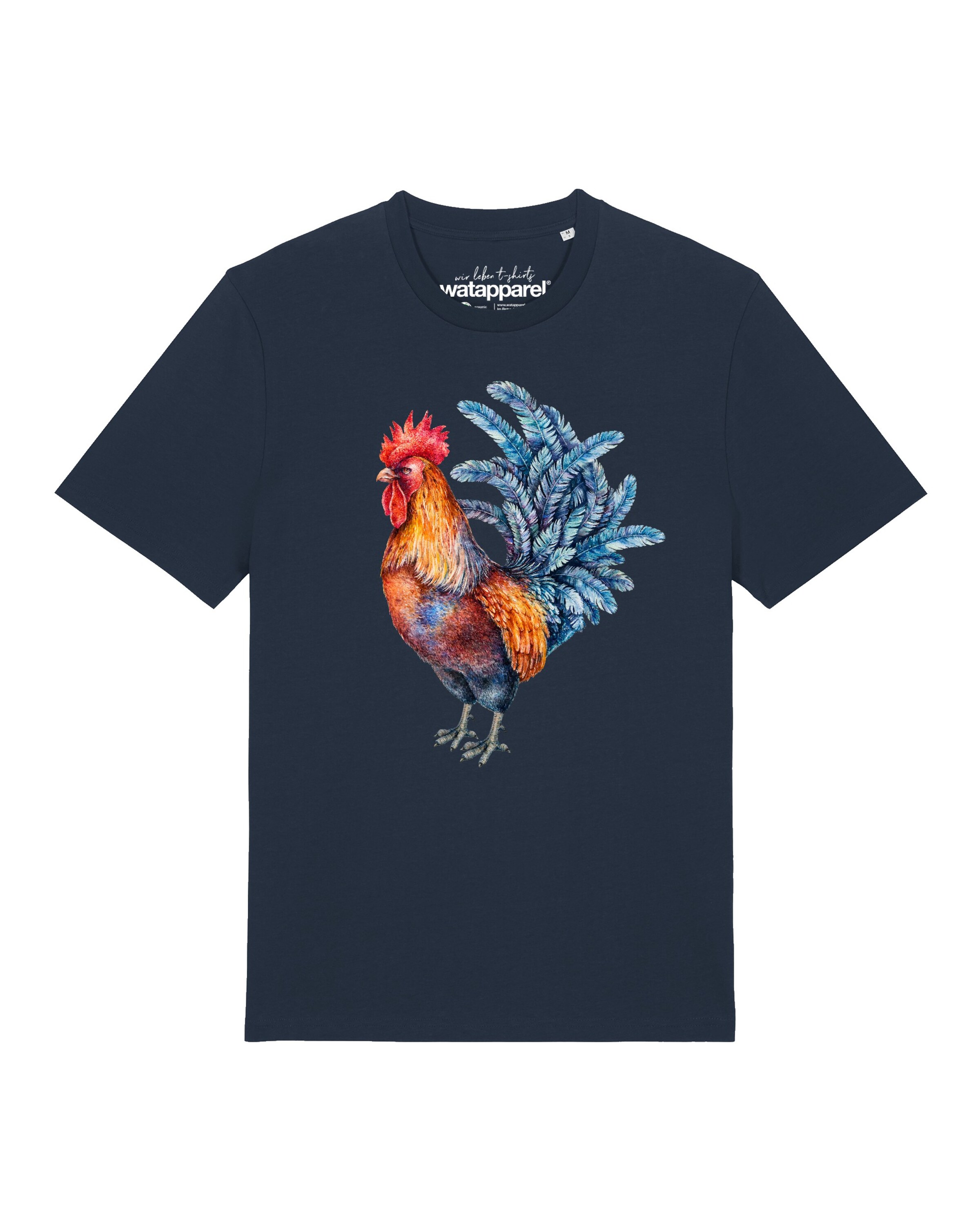 Maglietta 'Grimmiger Gockel' di Watapparel in blu: frontale