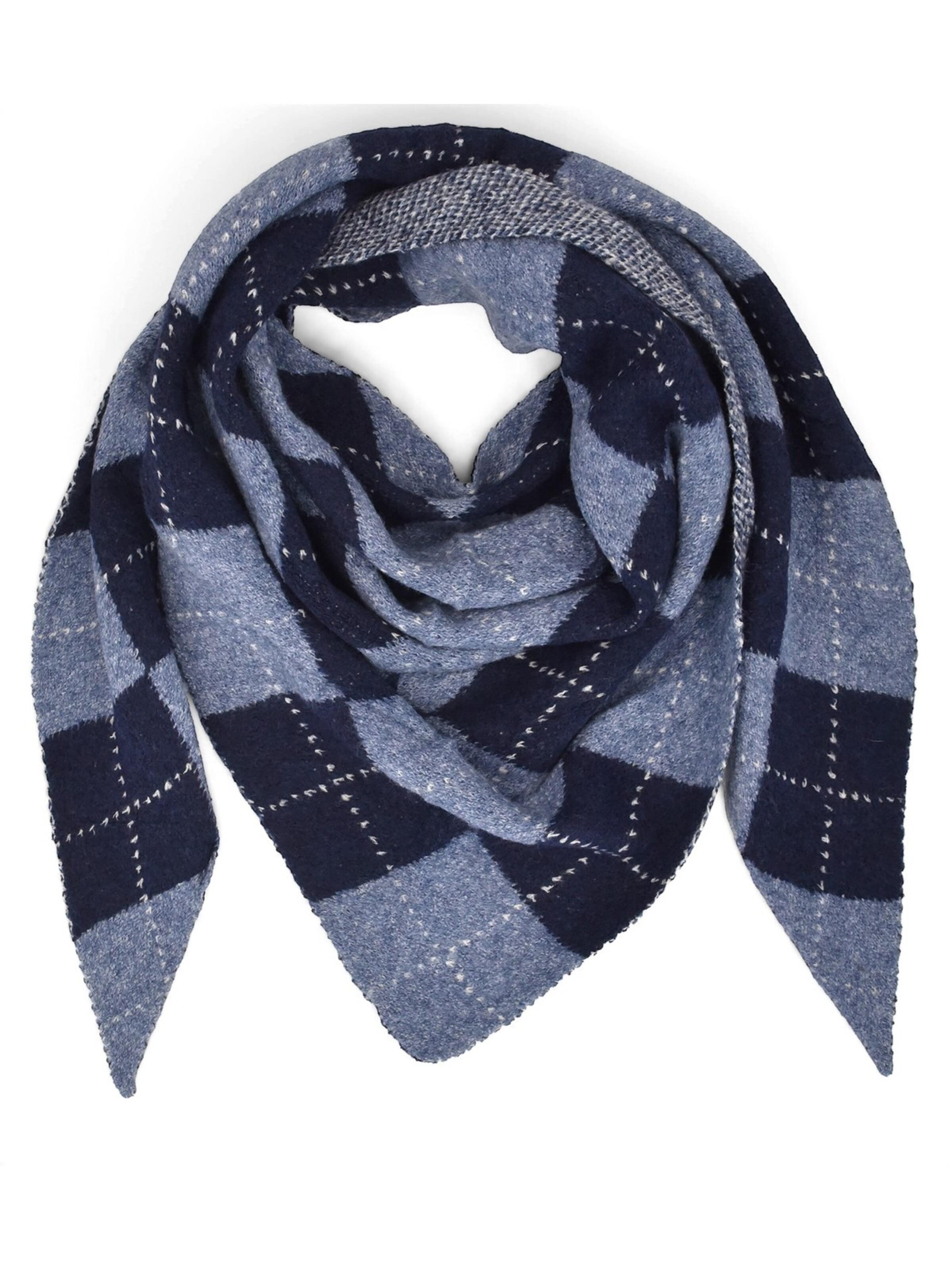 styleBREAKER Tuch 'Strick Dreieckstuch mit Argyle Muster & Wendeseite'‌‌‌‌‌‌ in Blau: Vorderseite