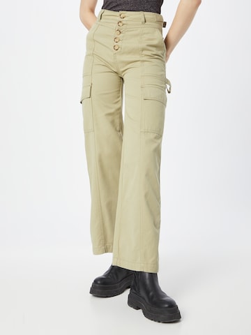 Wide Leg Pantalon cargo Warehouse en vert : devant