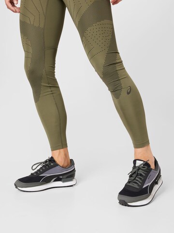 ASICS Skinny Sports trousers 'ROAD BALANCE' in Green