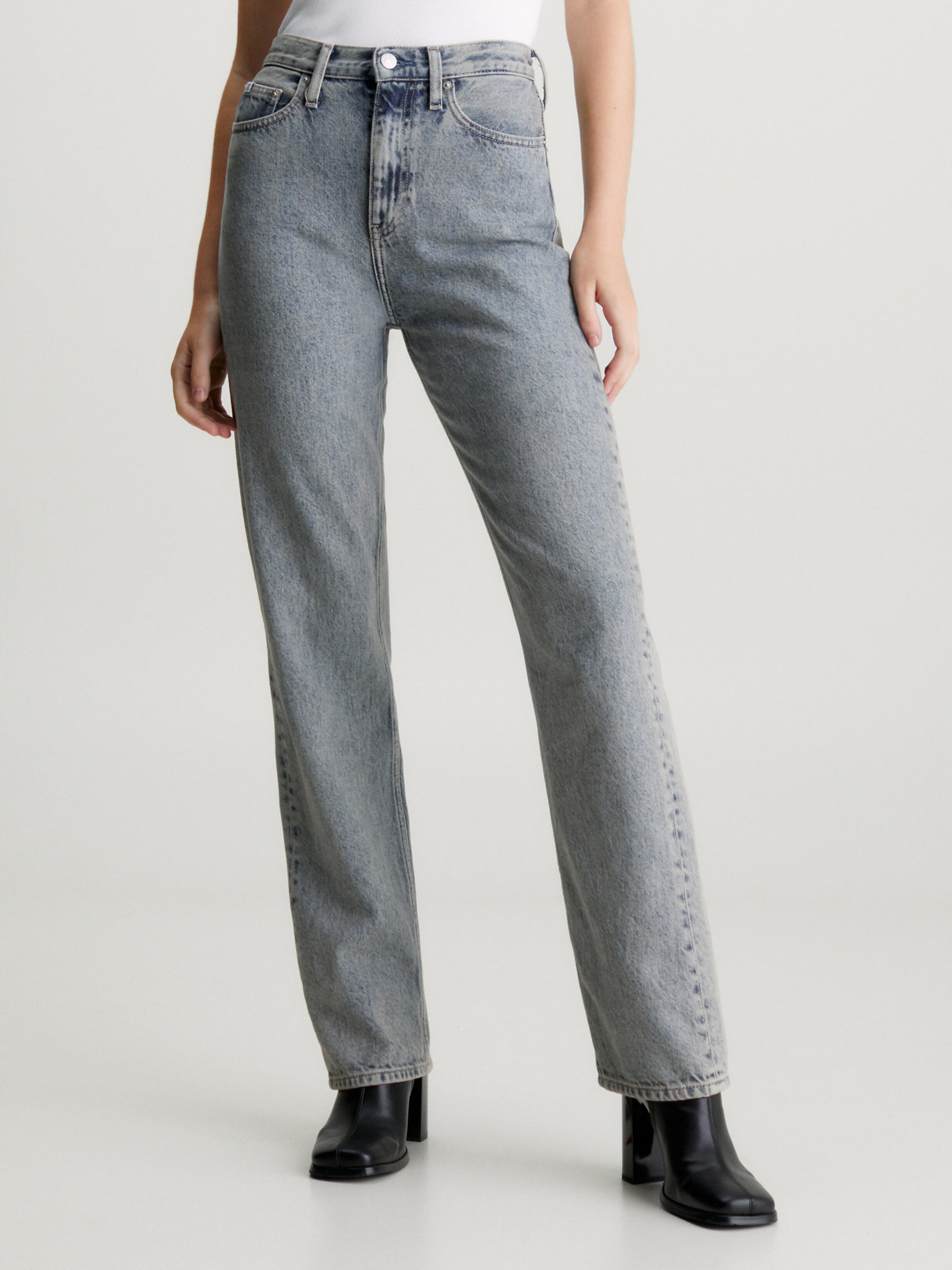 Calvin Klein Jeans Regular Jeans HIGH RISE STRAIGHT in Blue Denim ABOUT YOU
