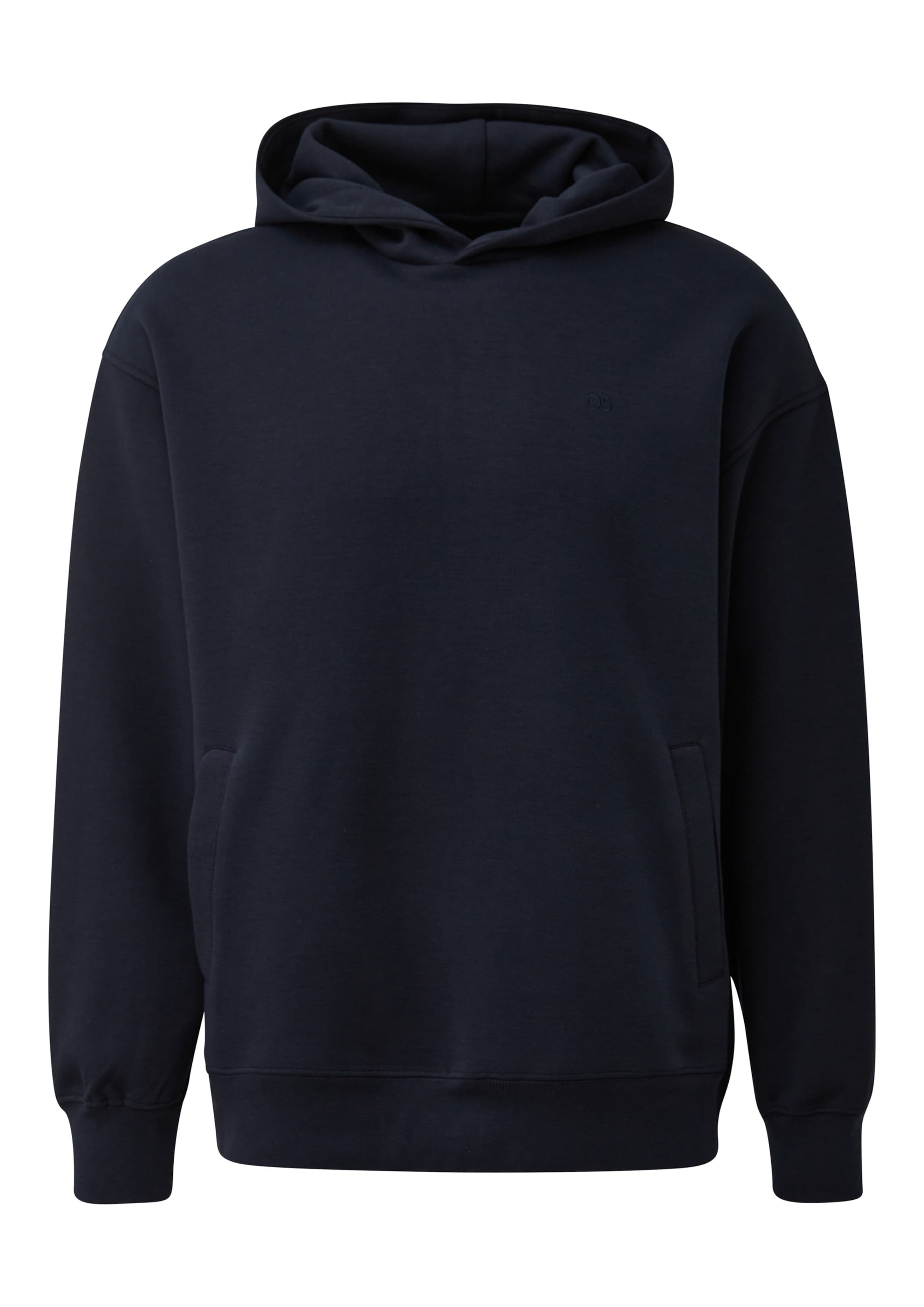 Sweat-shirt QS en bleu : devant