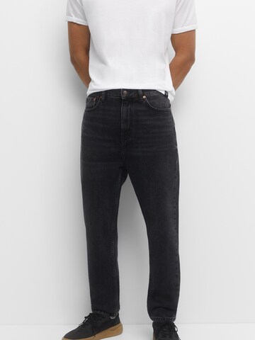 Pull&Bear Loosefit Jeans in Zwart: voorkant