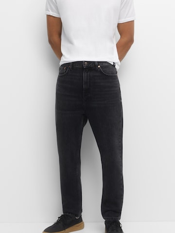 Pull&Bear Loosefit Jeans in Zwart: voorkant