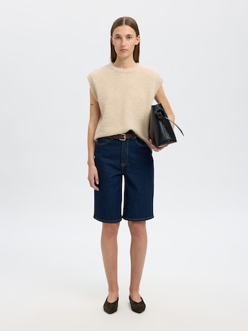 Pull-over 'SLFLULU' SELECTED en beige