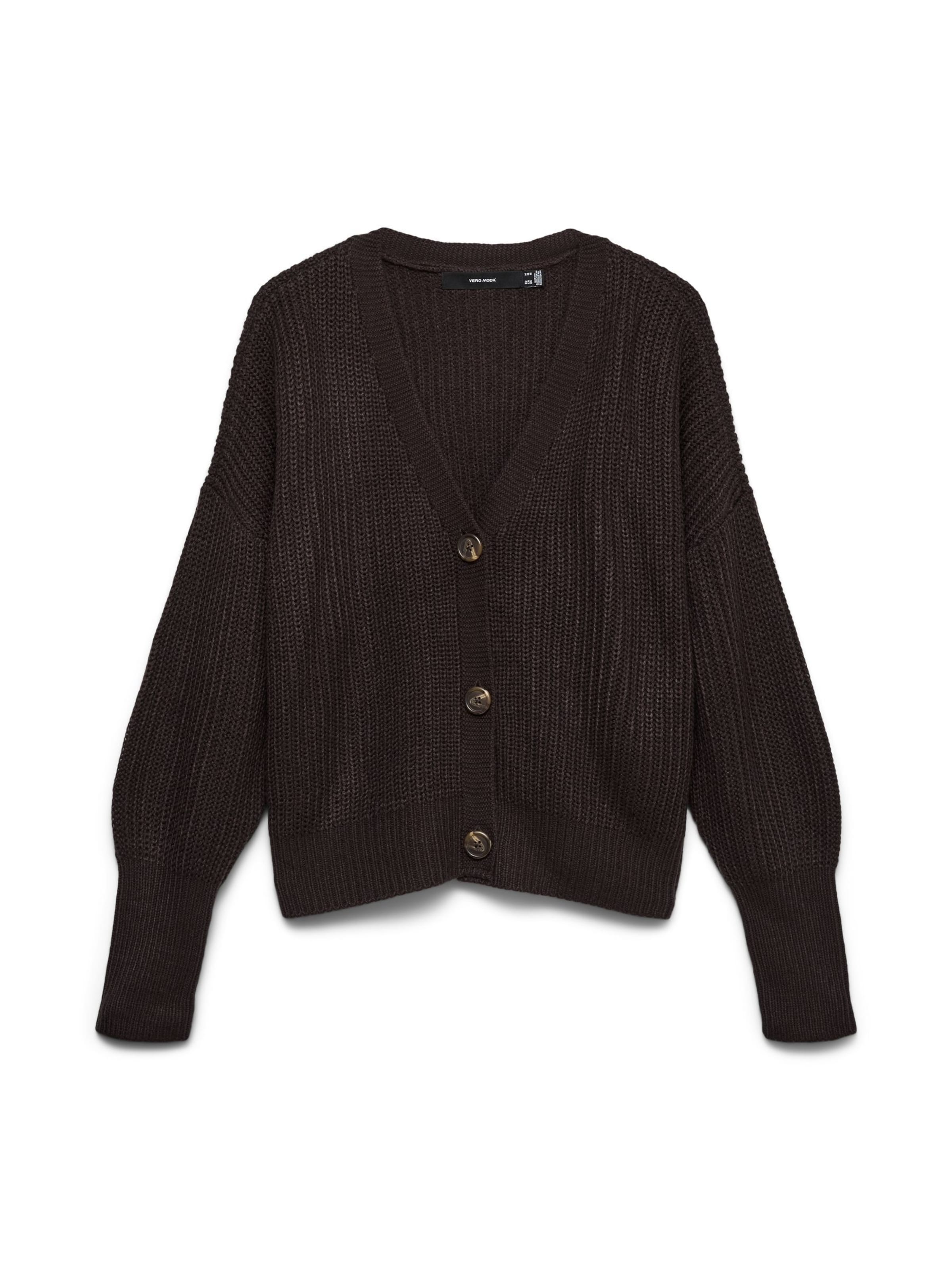 VERO MODA Gebreid vest 'VMLea' in XS in de kleur Chocoladebruin, Productweergave