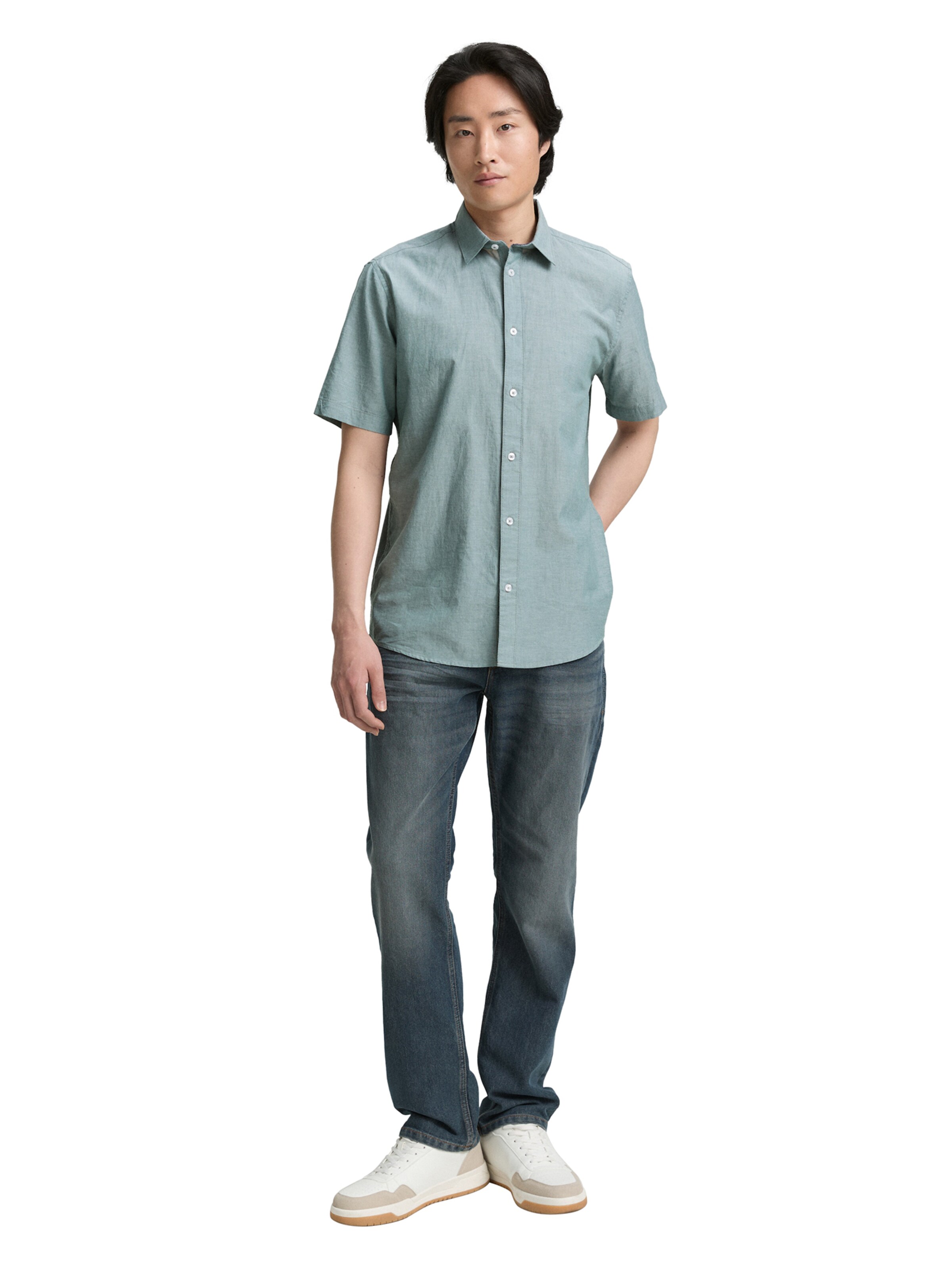 TOM TAILOR Средняя посадка Рубашка в Зеленый