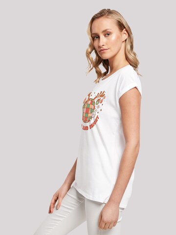 T-shirt 'Groovy And Bright Christmas Disco Deer' F4NT4STIC en blanc