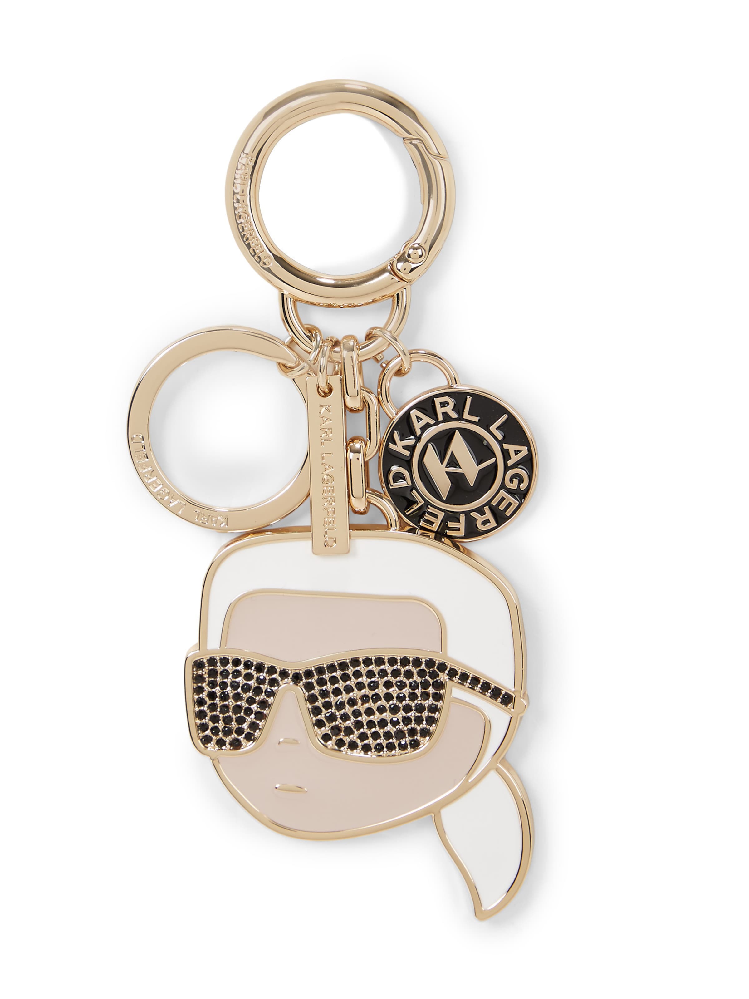 arany / fekete / fehér Karl Lagerfeld Kulcstartók 'IKON', Termék nézet
