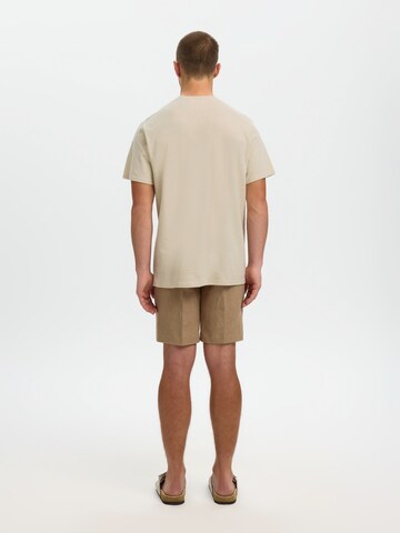 SELECTED Shirt 'SLHAdam' in Beige