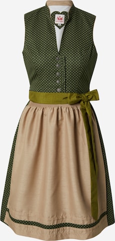 zaļš SPIETH & WENSKY "Dirndl" stila kleita 'Waris': no priekšpuses
