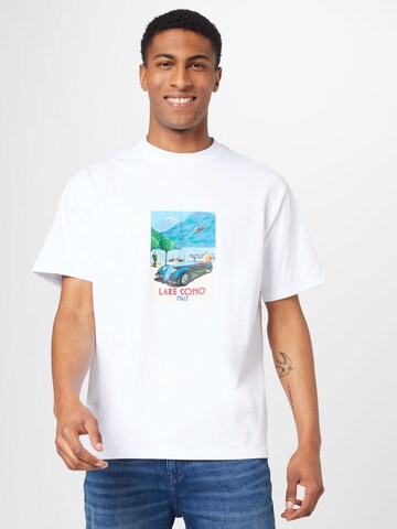 Woodbird T-shirt 'Cole Como' i vit: framsida
