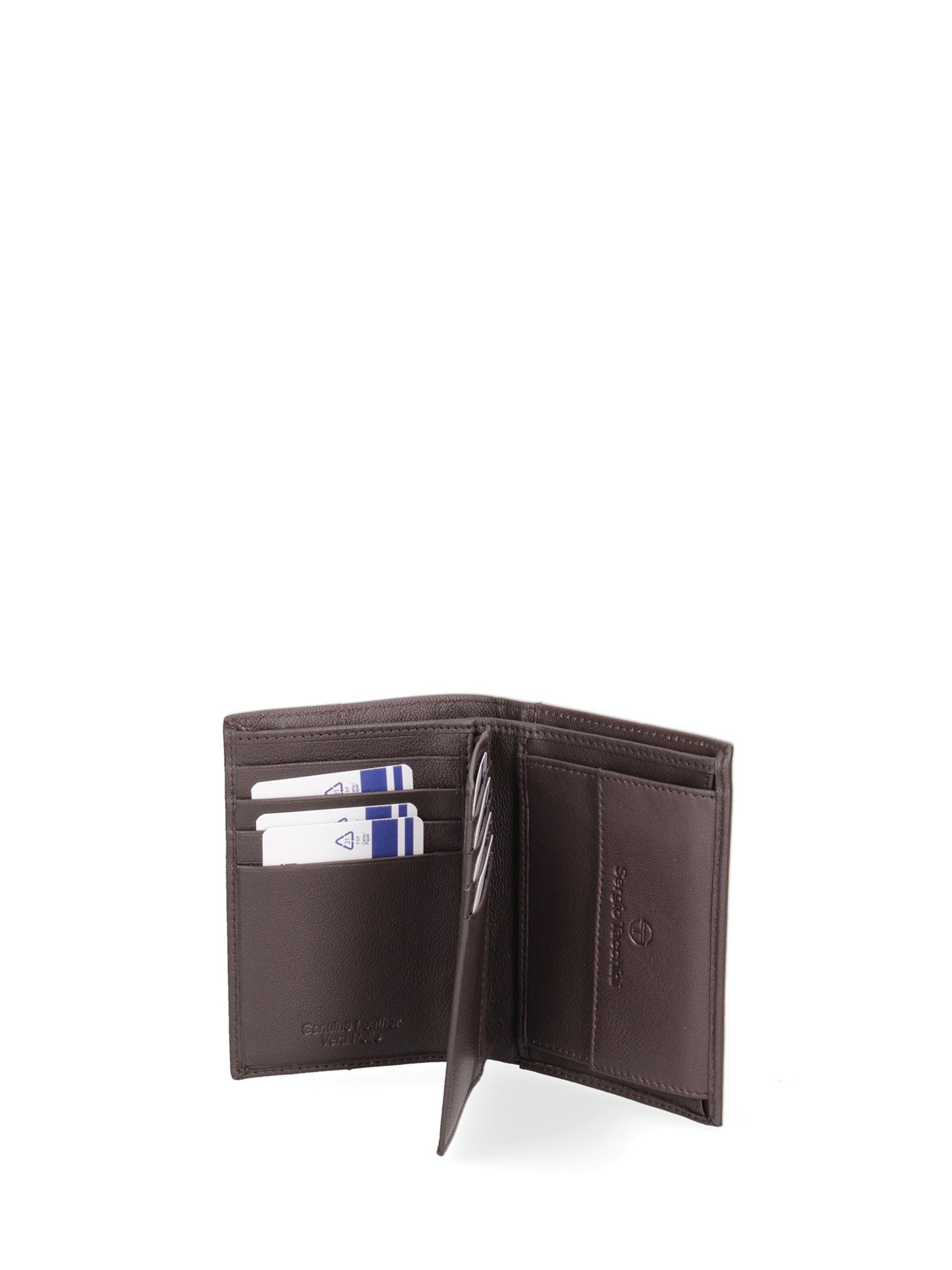 Portamonete 'Portafoglio Uomo Sergio Tacchini Vera Pelle Compatto 9x12,5 cm' di Sergio Tacchini in marrone