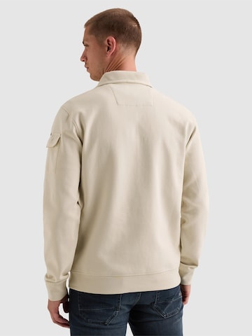 Sweat-shirt 'Sweatshirt with half-zip and badge' PME Legend en beige