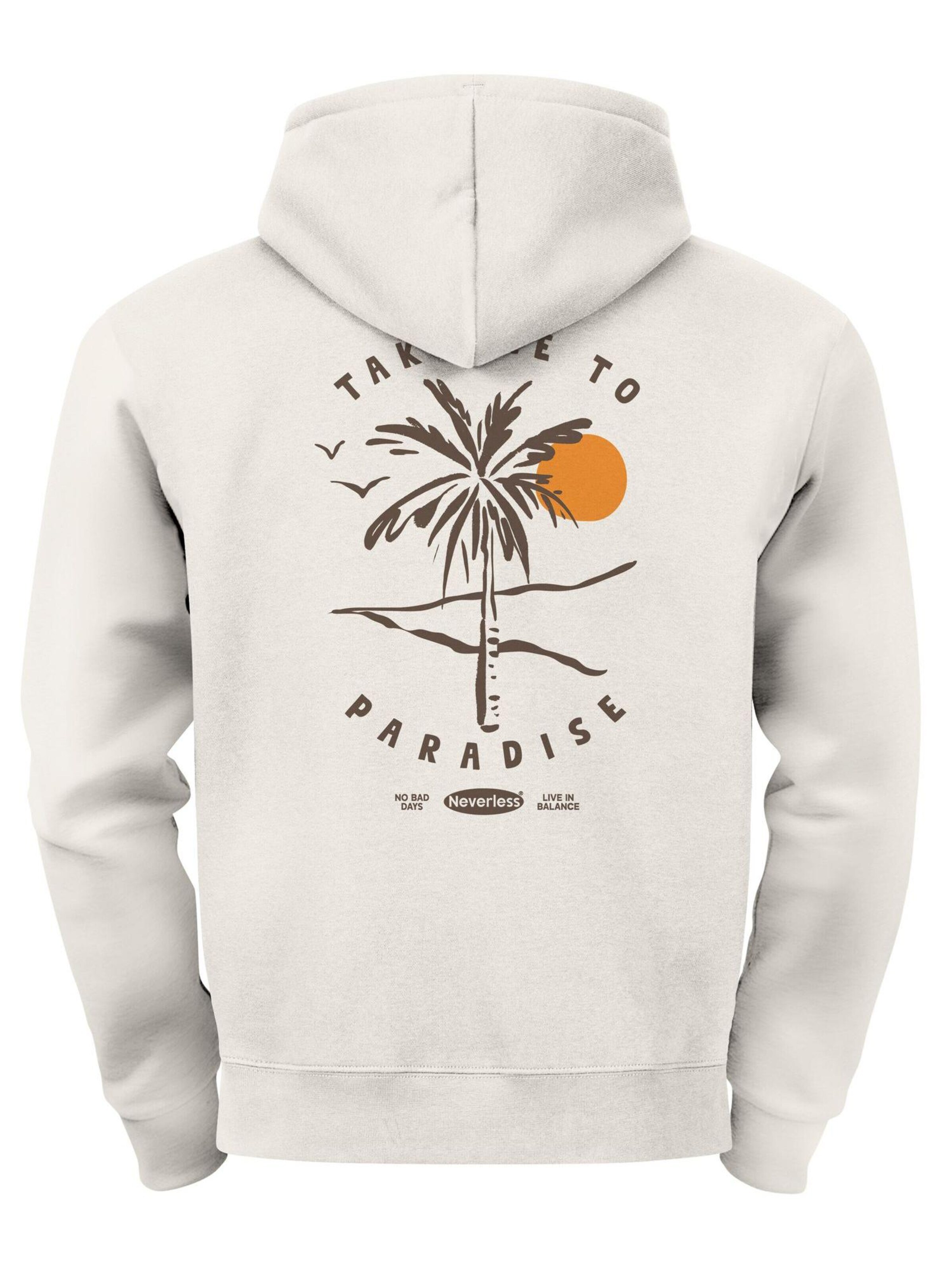 Neverless Sweatshirt 'Take me to Paradise' in Beige
