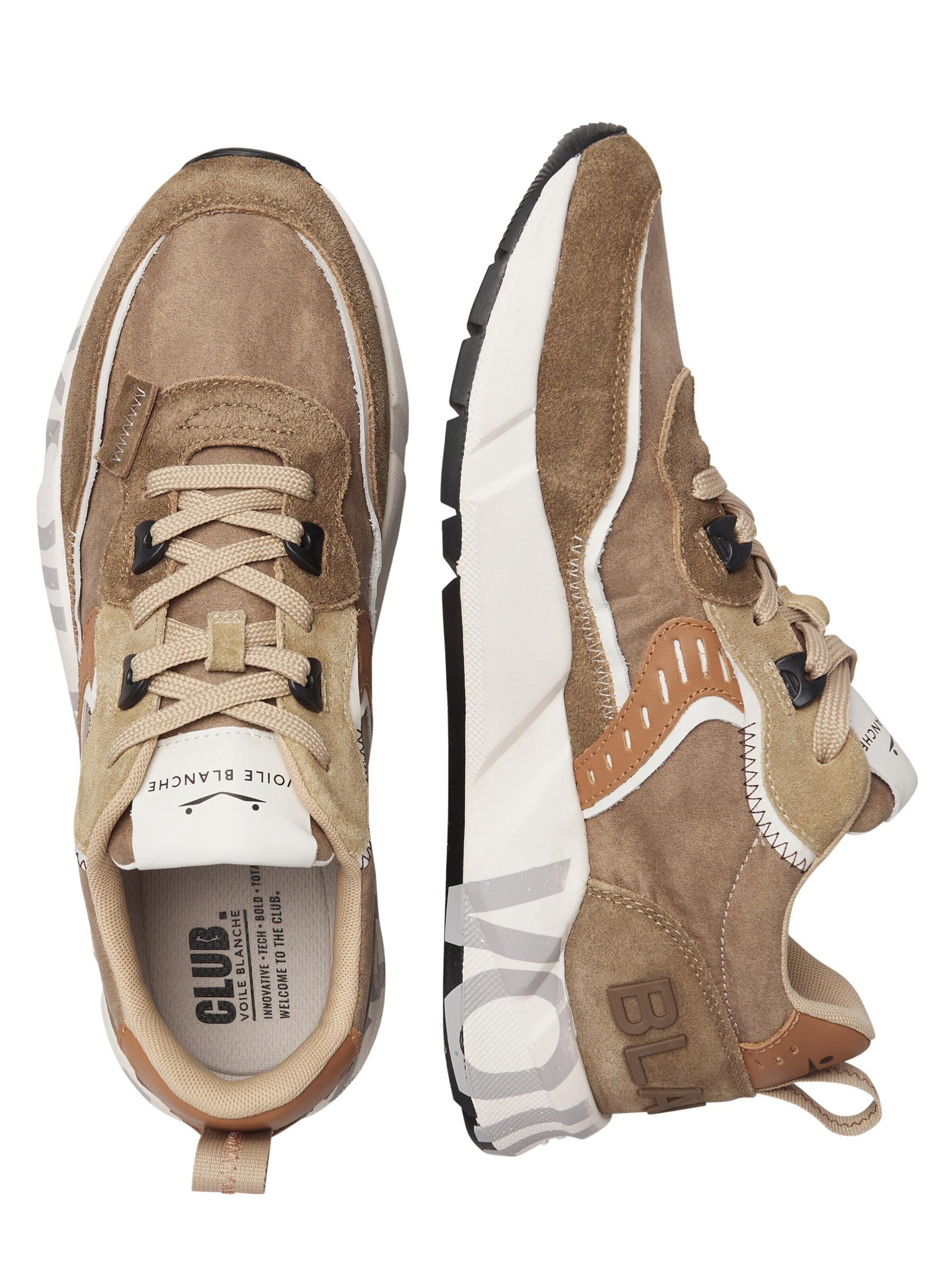 Baskets basses 'CLUB01.' Voile blanche en marron : devant