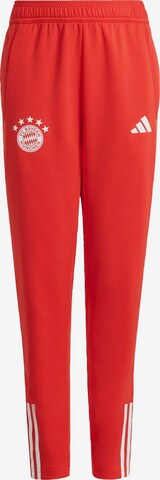 ADIDAS PERFORMANCE Regular Workout Pants 'Fc Bayern Tiro 23 Training Bottoms Kids' in Red: front