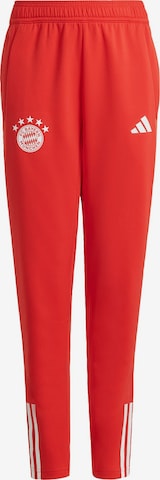 ADIDAS PERFORMANCE Regular Workout Pants 'Fc Bayern Tiro 23 Training Bottoms Kids' in Red: front