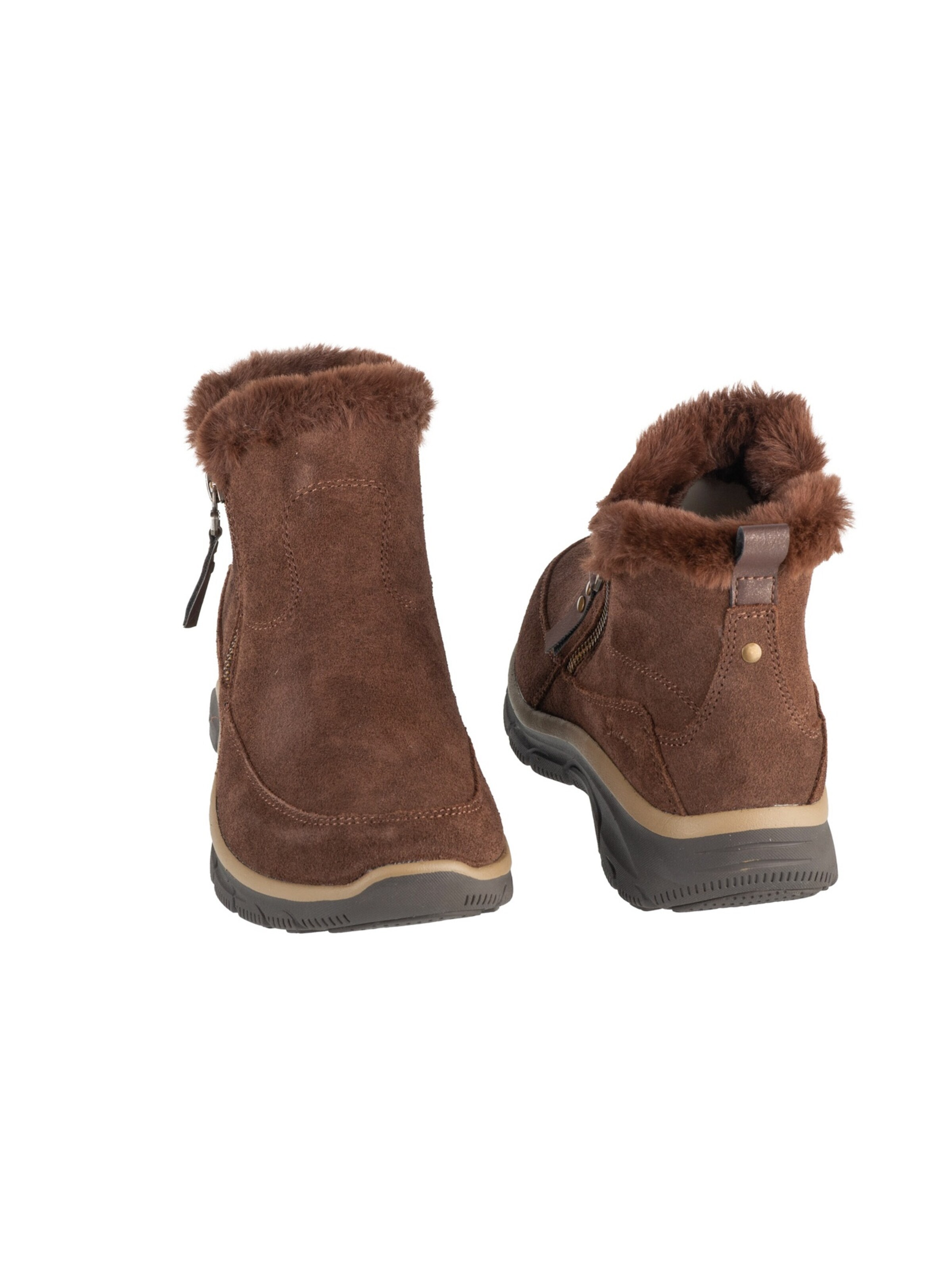 SKECHERS Enkellaarsjes 'Easy Going - Cool Zip!' in Bruin