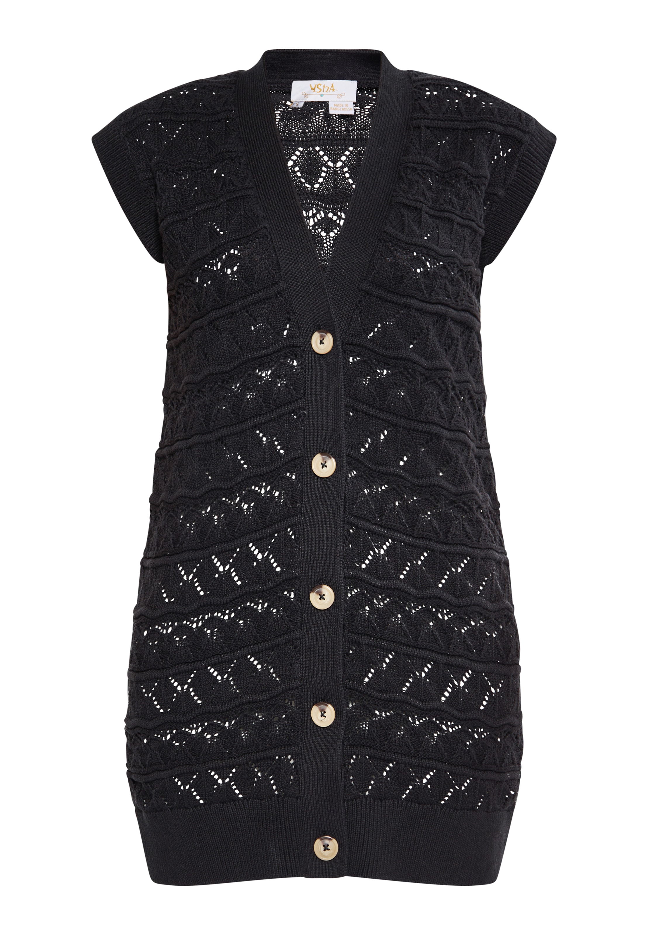 usha FESTIVAL Pletená vesta – černá: přední strana