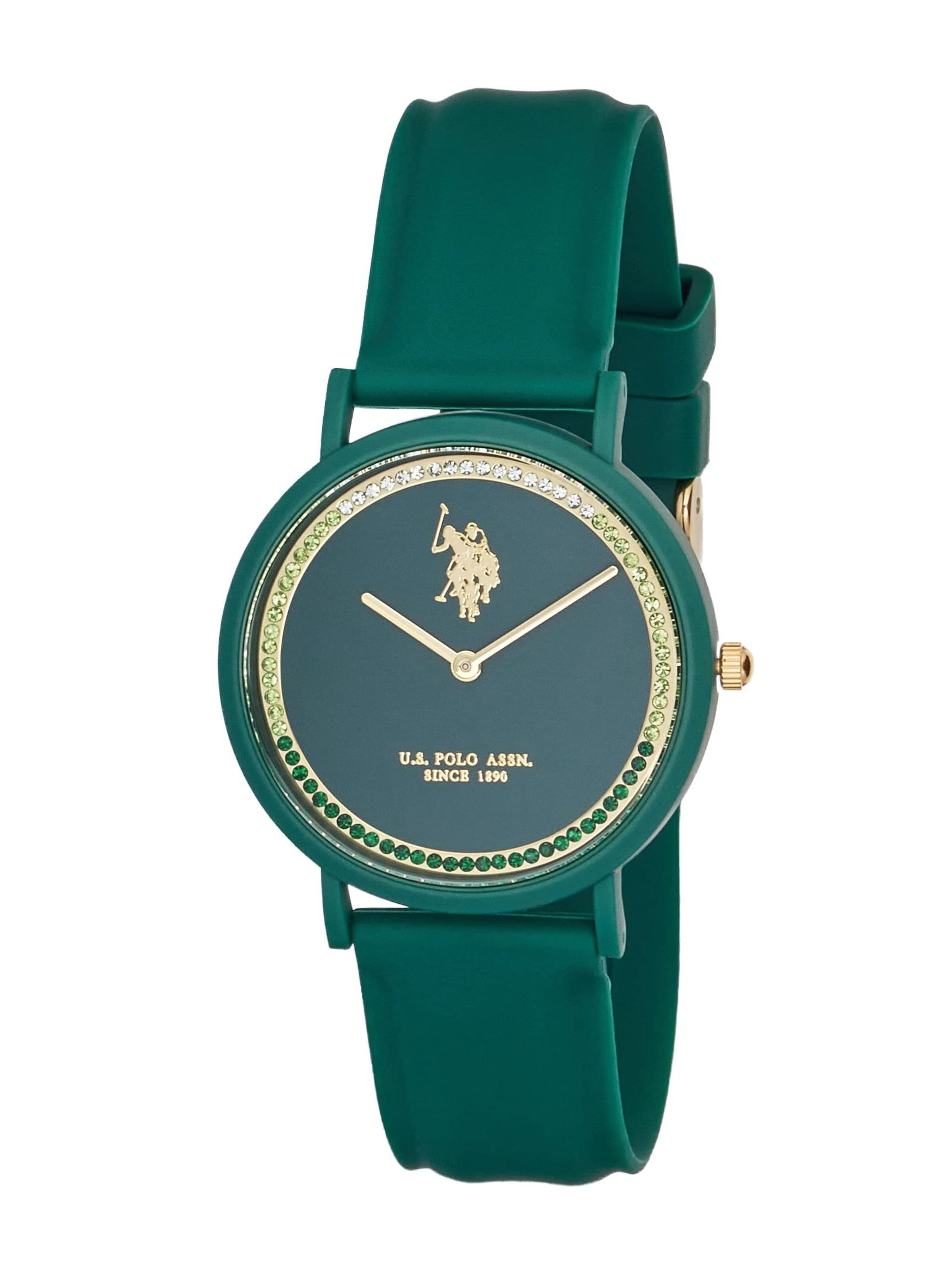 U.S. POLO ASSN. - Reloj analógico 'Destiny' en verde: frente