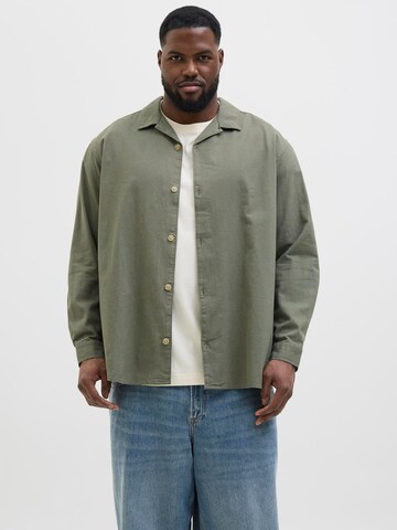 Jack & Jones Plus Comfort Fit Skjorte i grøn: forside