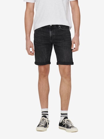 juoda Only & Sons Standartinis Džinsai 'Ply WB 5192': priekis
