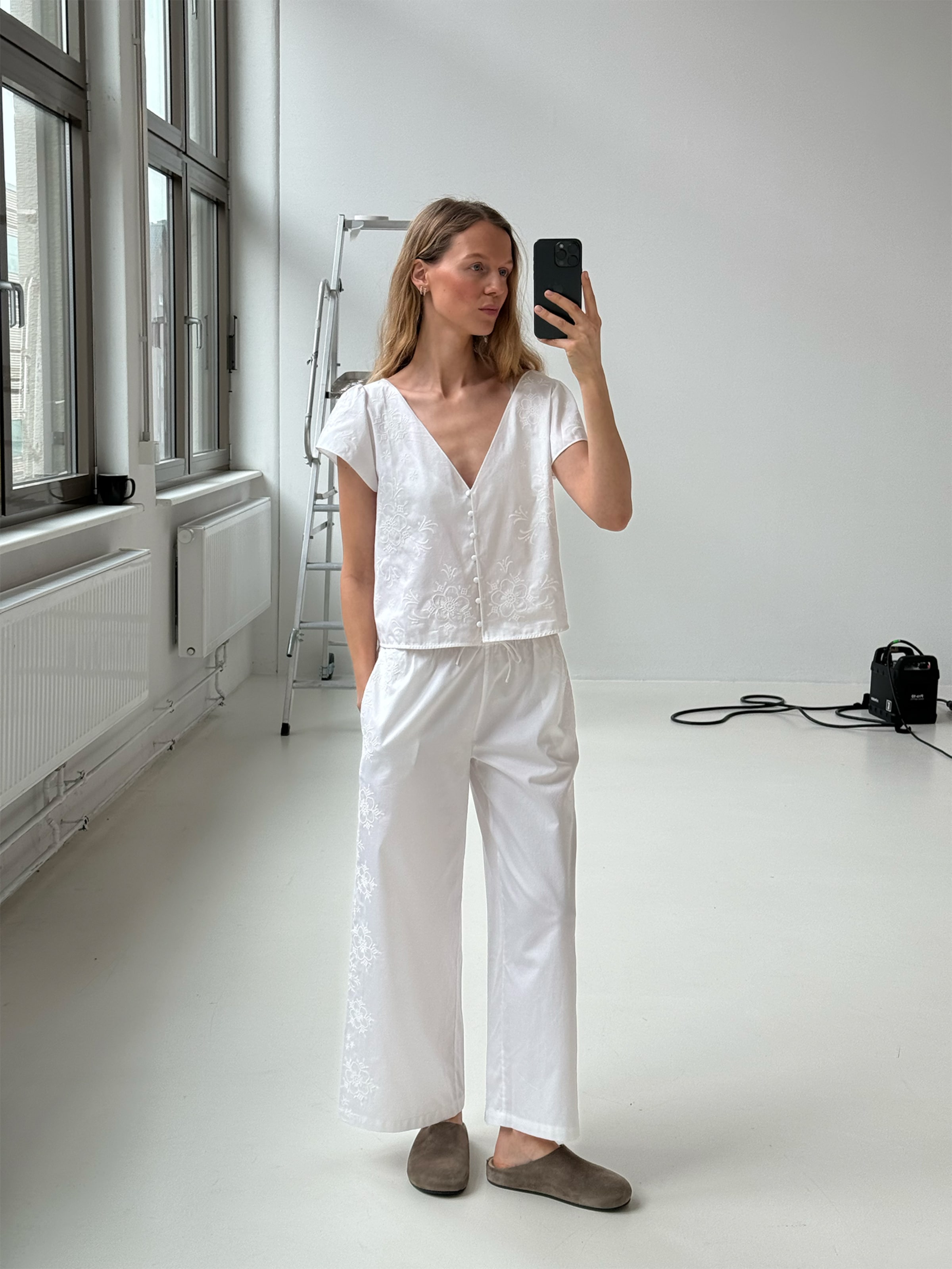 ABOUT YOU x Marie von Behrens Loose fit Pants in White | ABOUT YOU