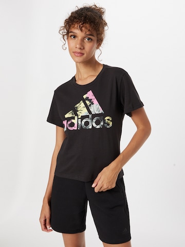 ADIDAS SPORTSWEAR Performance Shirt 'Allover Print ' in Black: front