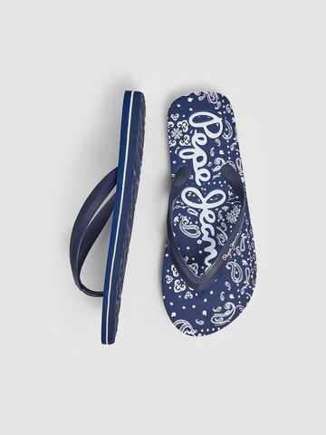 Pepe Jeans T-Bar Sandals ' WHALE ORIGIN ' in Blue