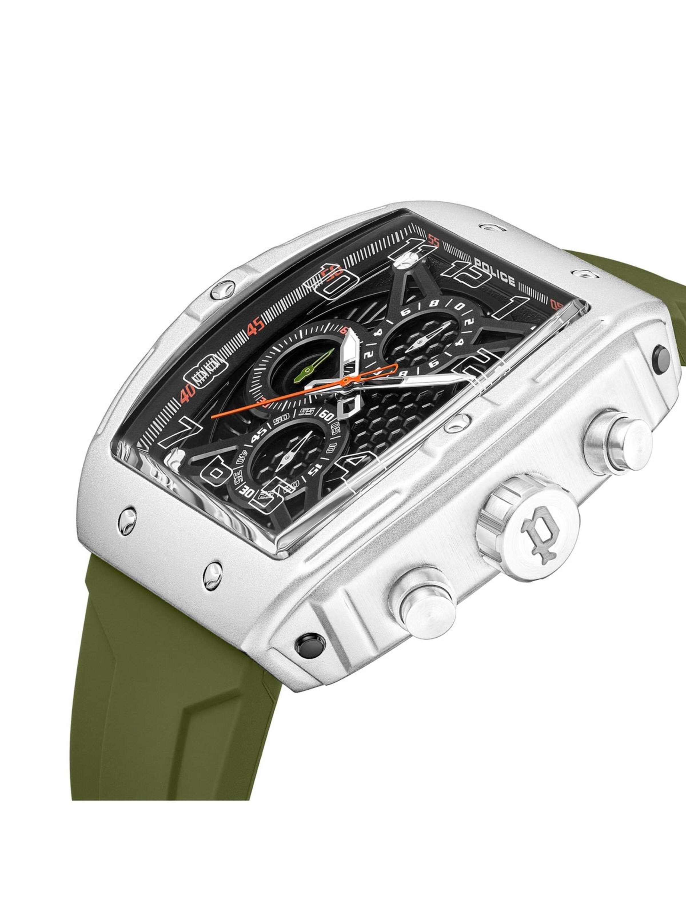 Montre à affichage analogique 'Police - Chronograph Coswig - Quartz watch movement - Watch case width: 46 mm' POLICE en vert