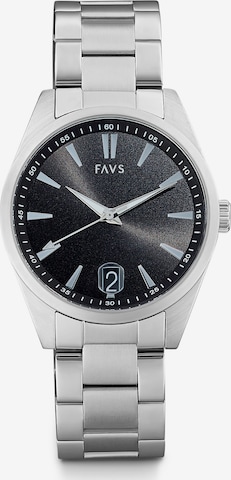 FAVS Analog Watch in Silver: front