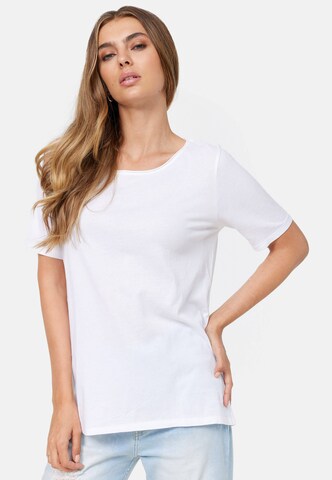 Cotton Candy Rundhals-Shirt 'Beggy' in Weiß