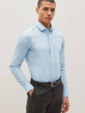 Next Slim fit Businessskjorta i blå: framsida