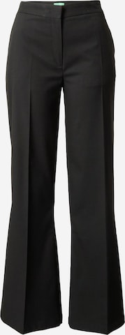UNITED COLORS OF BENETTON - Acampanado Pantalón de pinzas en negro: frente